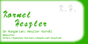 kornel heszler business card